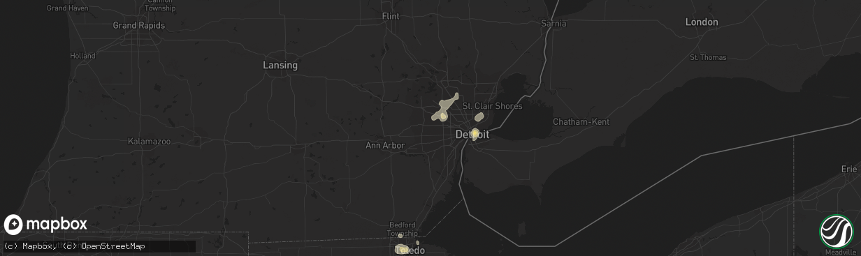 Hail map in Livonia, MI on September 3, 2015