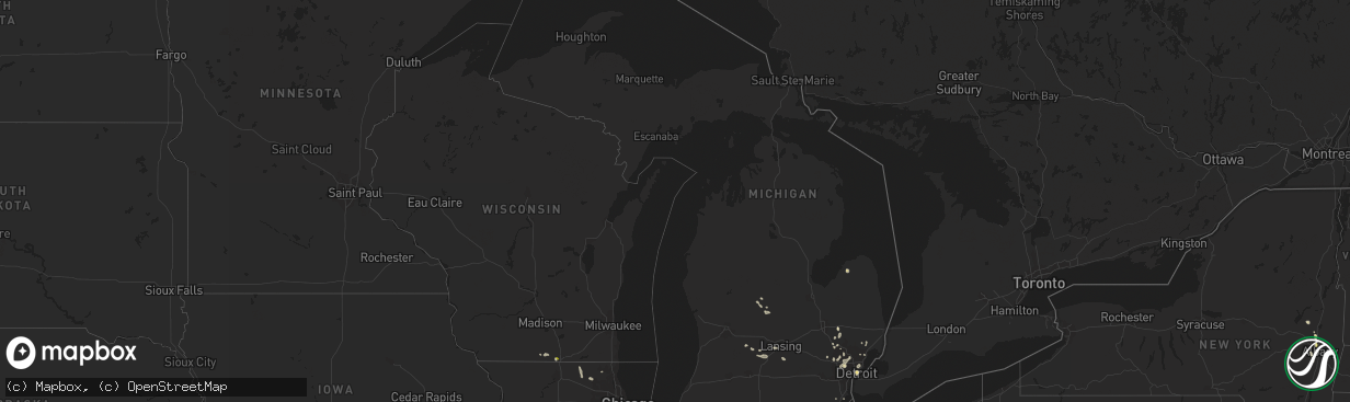 Hail map in Michigan on September 3, 2015