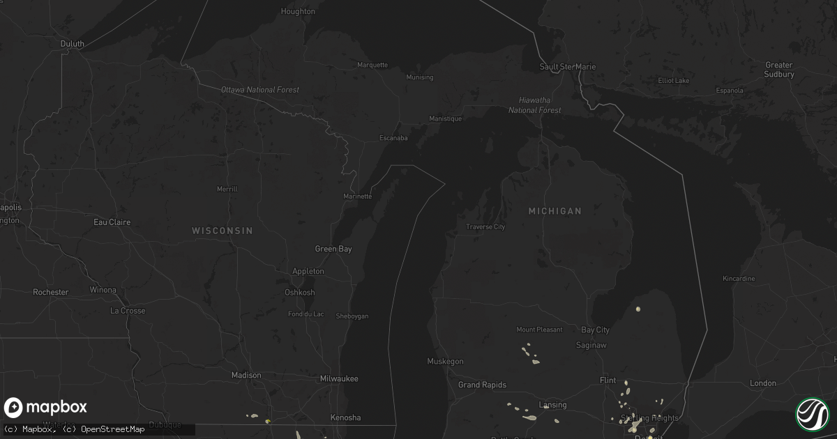Hail map in Michigan on September 3, 2015
