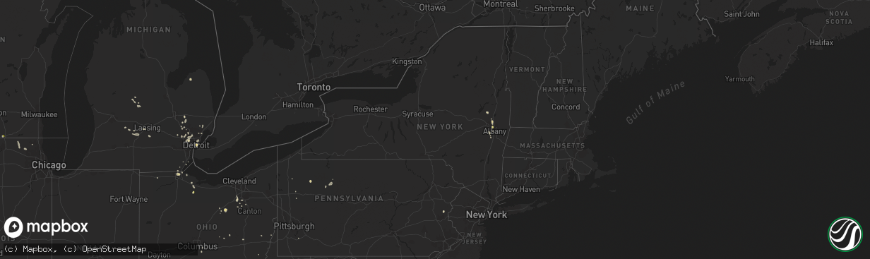 Hail map in New York on September 3, 2015