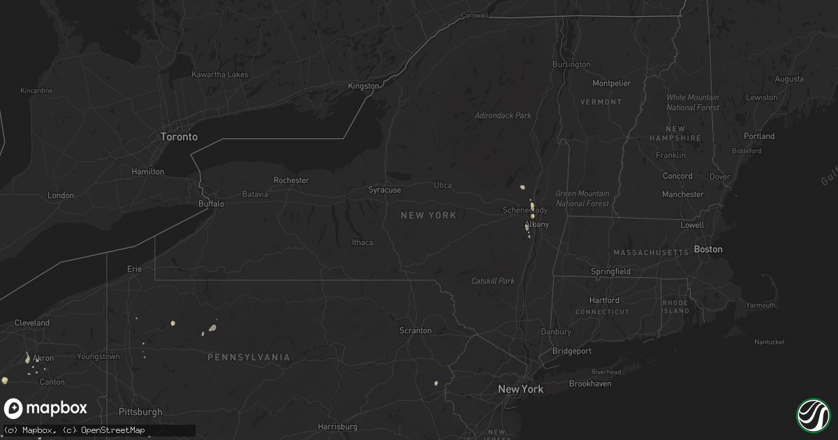 Hail map in New York on September 3, 2015