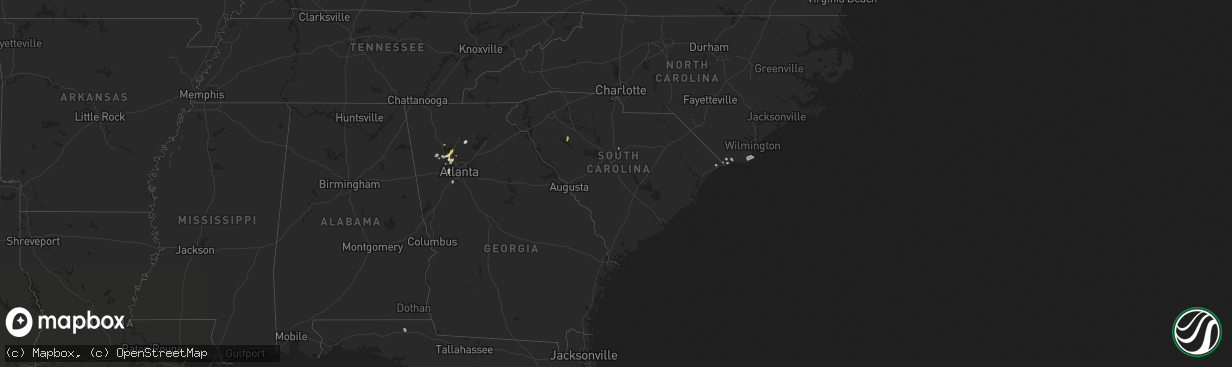 Hail map in South Carolina on September 3, 2015