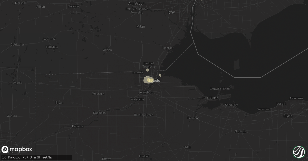 Hail map in Toledo, OH on September 3, 2015