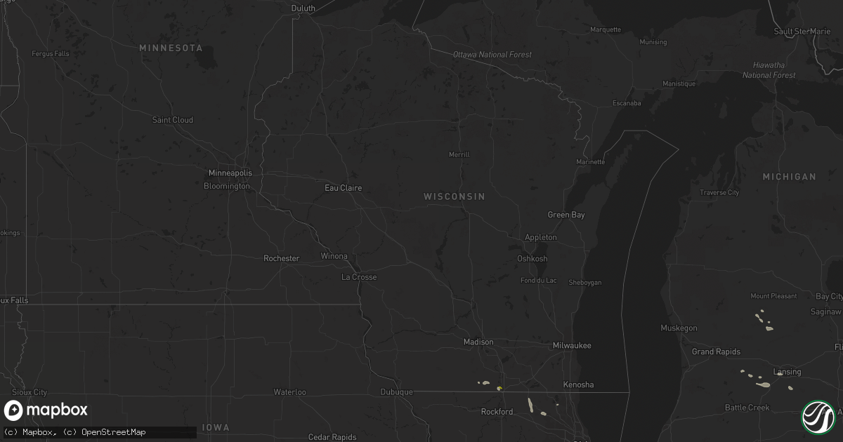 Hail map in Wisconsin on September 3, 2015