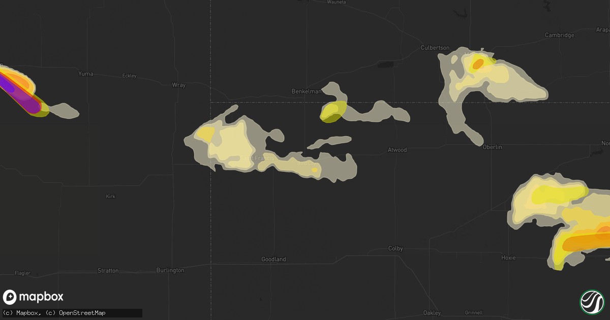 Hail map in Bird City, KS on September 3, 2016