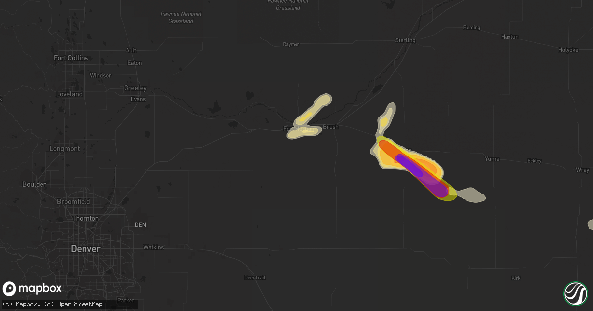 Hail map in Fort Morgan, CO on September 3, 2016