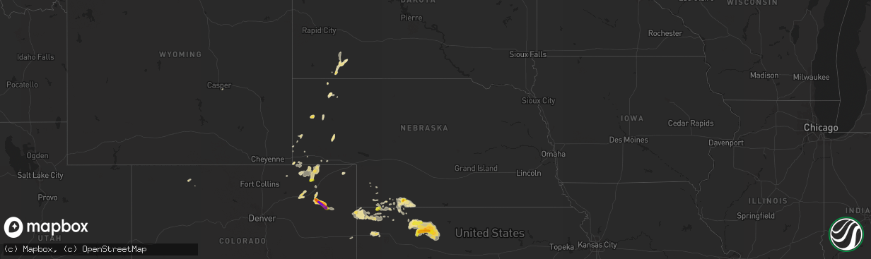 Hail map in Nebraska on September 3, 2016