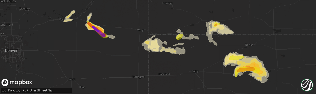 Hail map in Saint Francis, KS on September 3, 2016