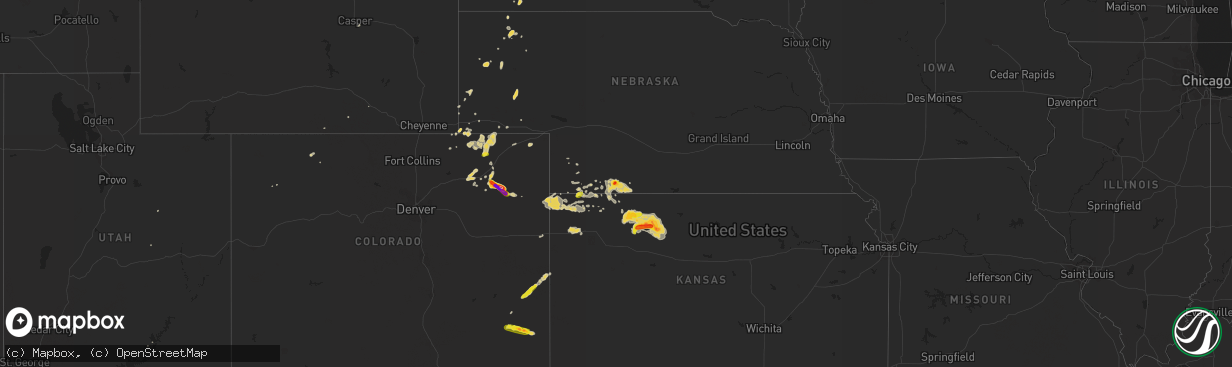 Hail map on September 3, 2016