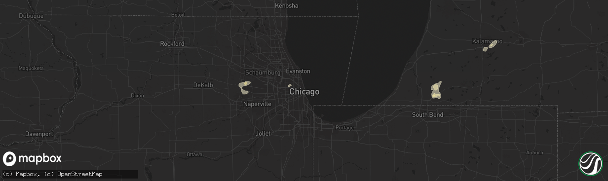 Hail map in Chicago, IL on September 3, 2018