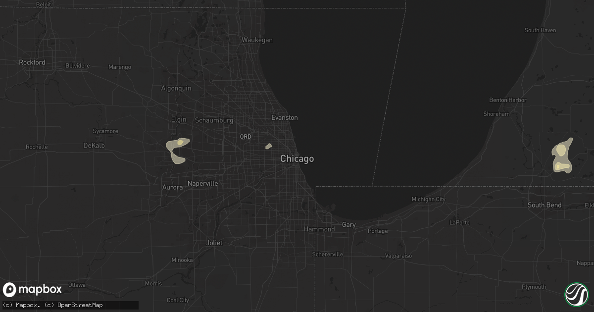 Hail map in Chicago, IL on September 3, 2018