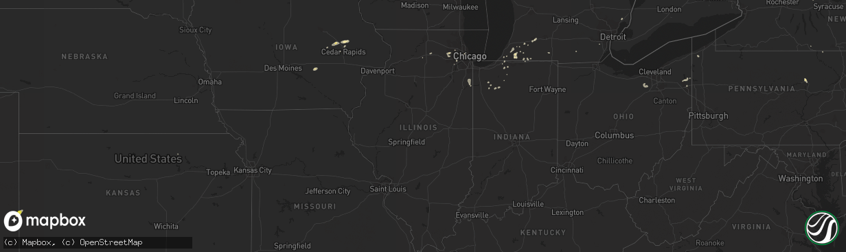 Hail map in Illinois on September 3, 2018