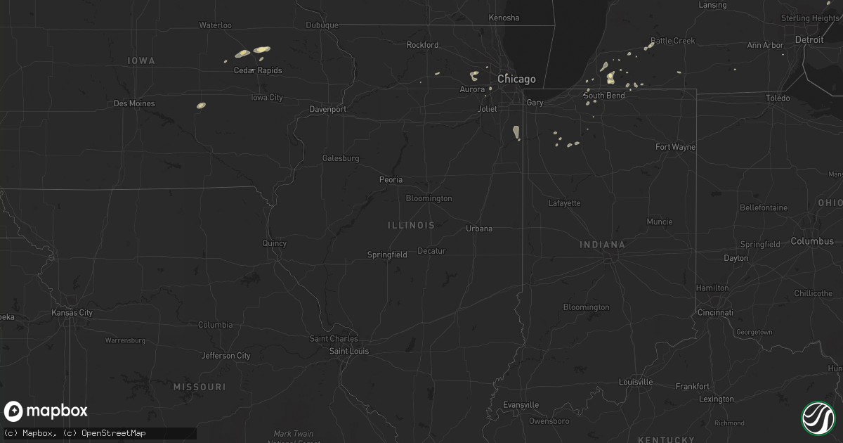 Hail map in Illinois on September 3, 2018