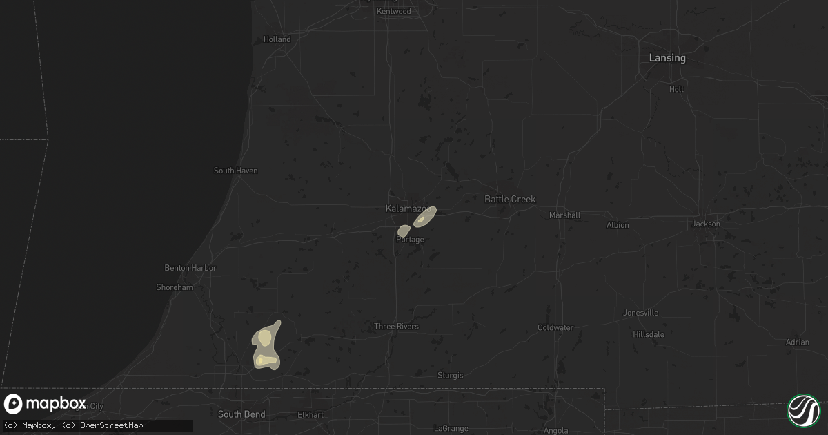 Hail map in Kalamazoo, MI on September 3, 2018