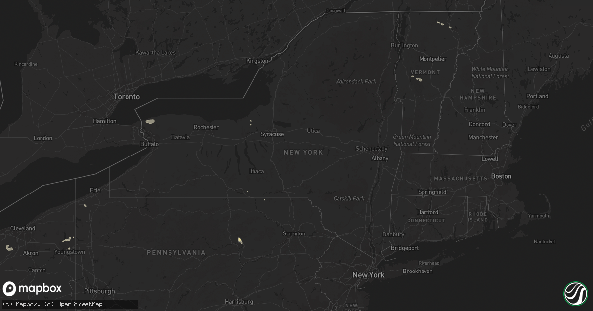 Hail map in New York on September 3, 2018