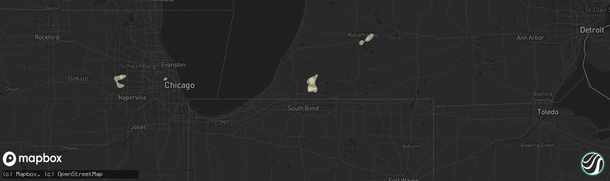 Hail map in Niles, MI on September 3, 2018