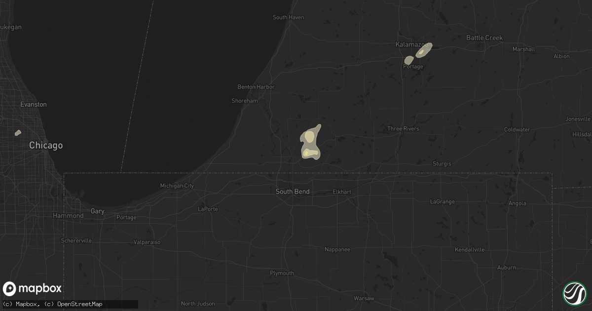 Hail map in Niles, MI on September 3, 2018