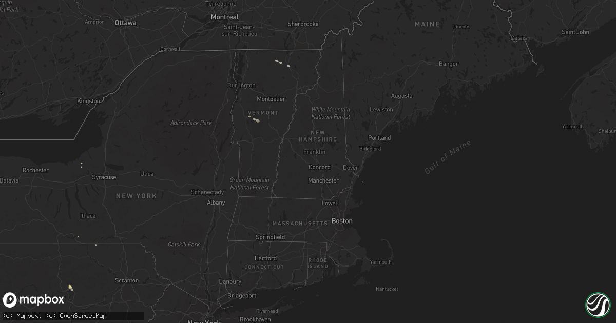Hail map in Vermont on September 3, 2018