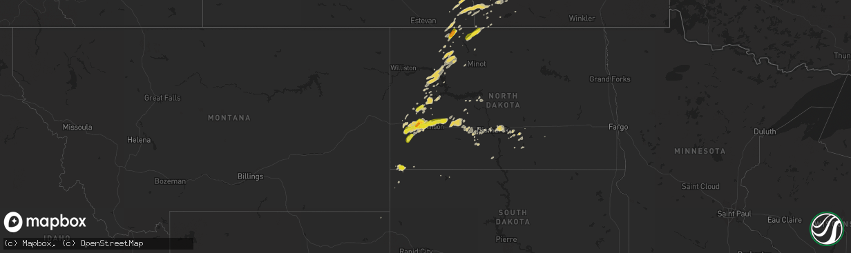 Hail map on September 3, 2018