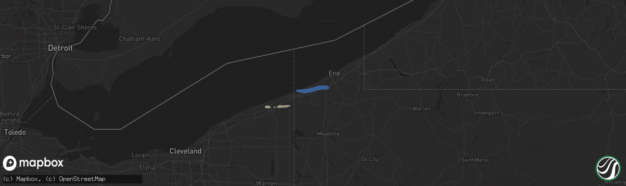 Hail map in Girard, PA on September 3, 2019