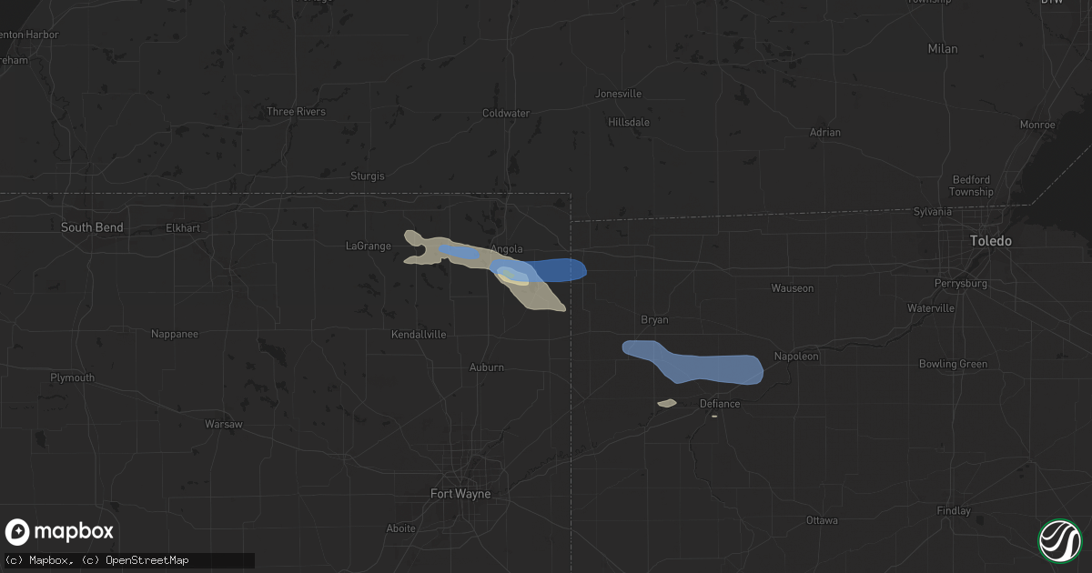 Hail map in Hamilton, IN on September 3, 2019