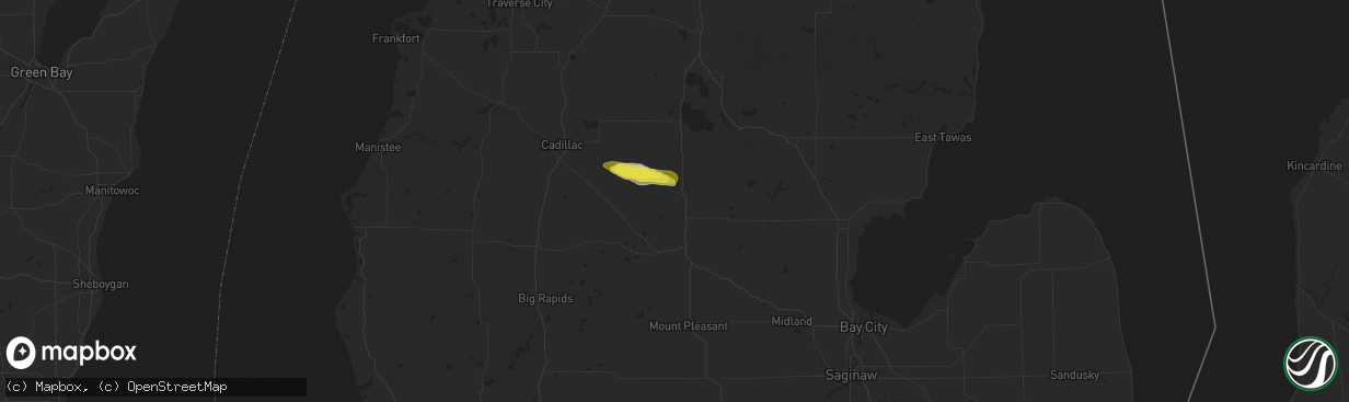 Hail map in Harrison, MI on September 3, 2019