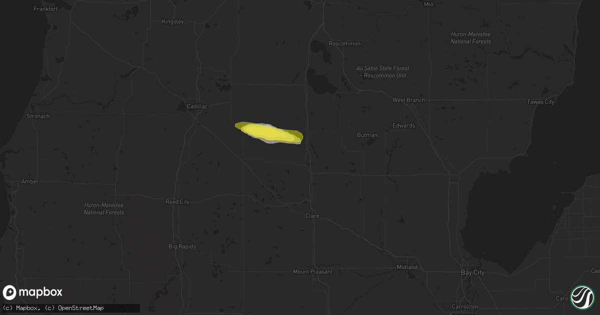 Hail map in Harrison, MI on September 3, 2019
