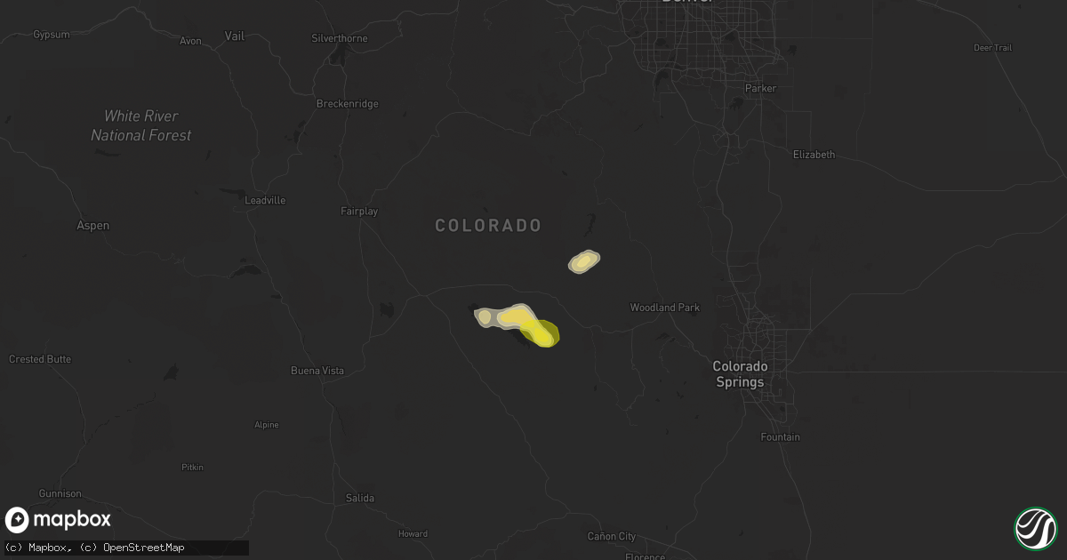 Hail map in Lake George, CO on September 3, 2019