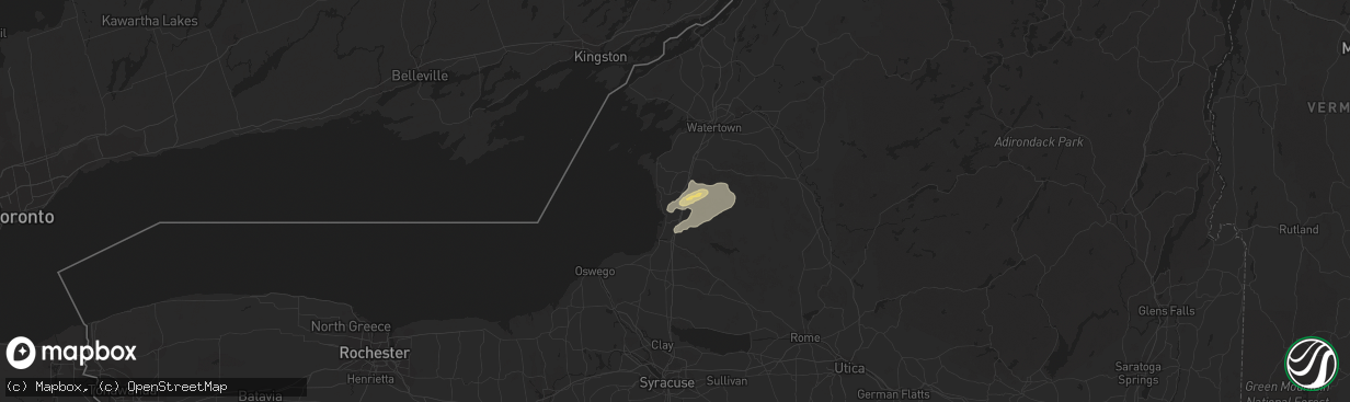 Hail map in Mannsville, NY on September 3, 2019