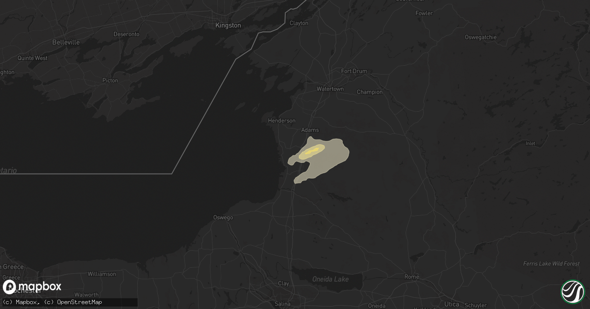 Hail map in Mannsville, NY on September 3, 2019