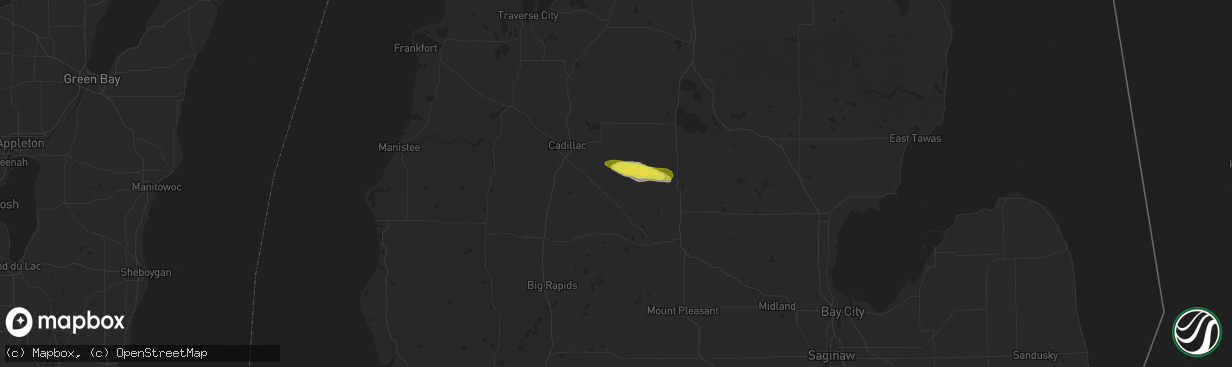 Hail map in Marion, MI on September 3, 2019