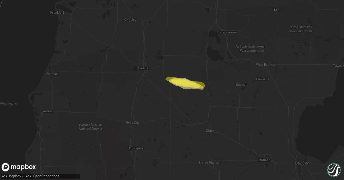 Hail map in Marion, MI on September 3, 2019