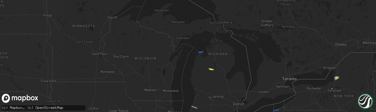 Hail map in Michigan on September 3, 2019