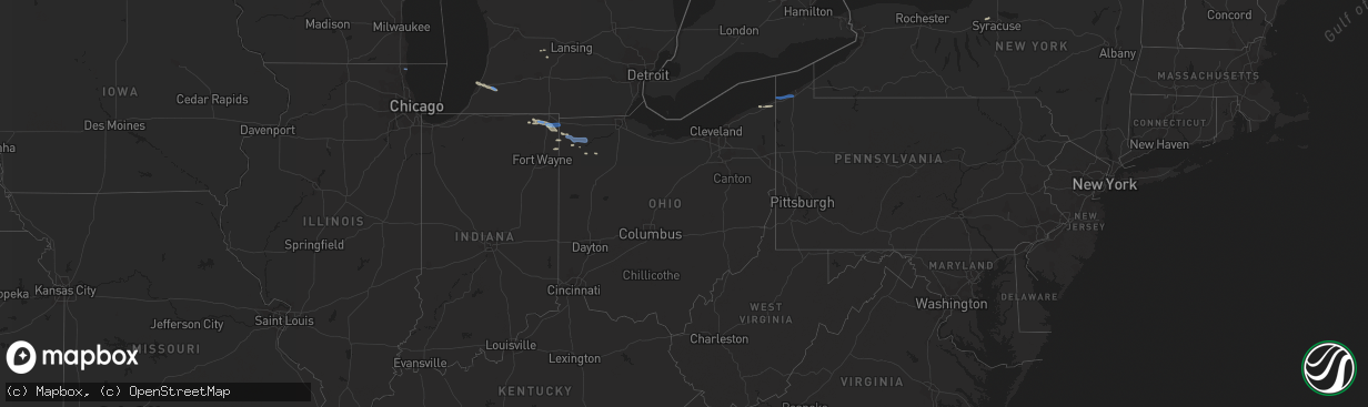 Hail map in Ohio on September 3, 2019