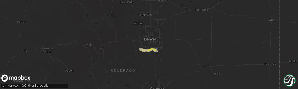 Hail map in Englewood, CO on September 3, 2021