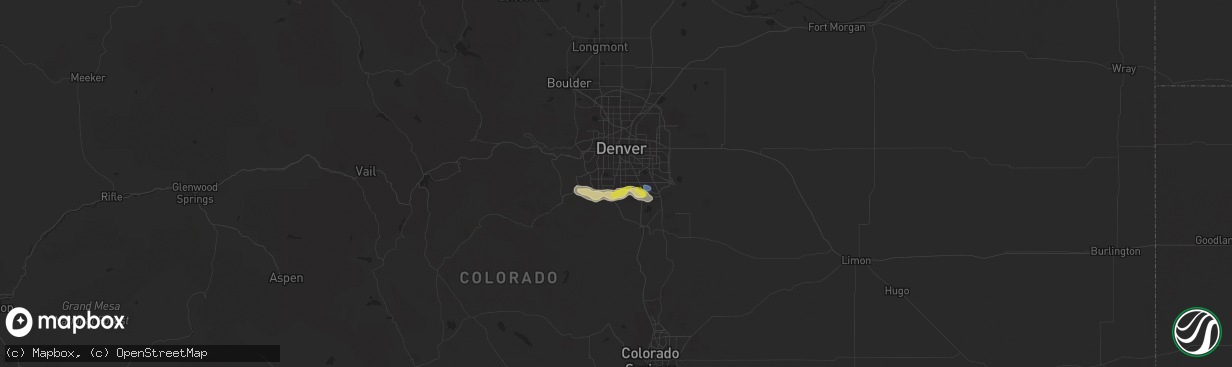 Hail map in Littleton, CO on September 3, 2021