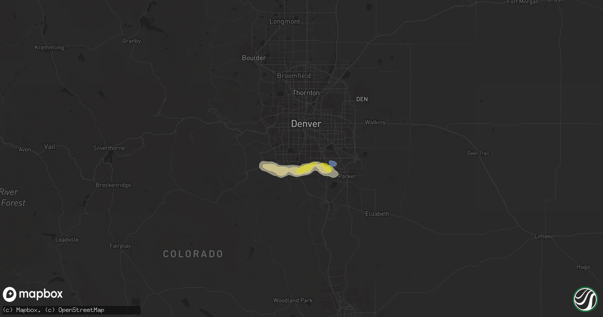 Hail map in Littleton, CO on September 3, 2021
