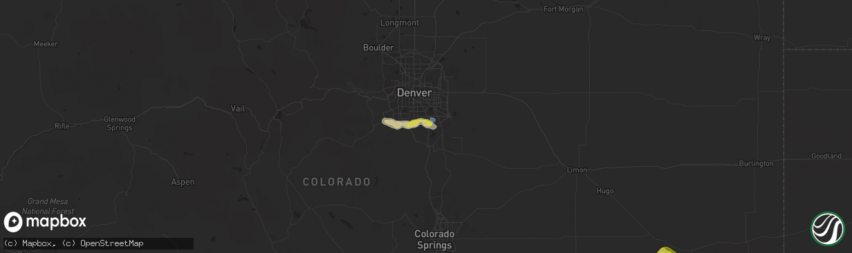 Hail map in Lone Tree, CO on September 3, 2021