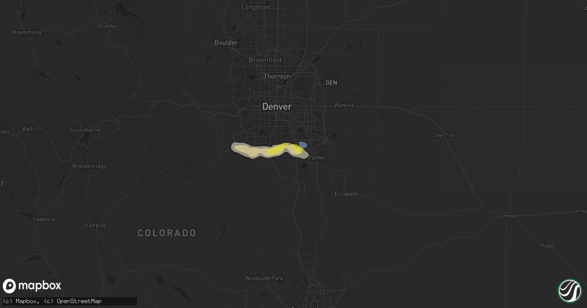 Hail map in Lone Tree, CO on September 3, 2021