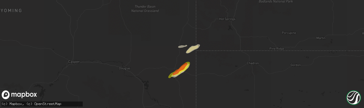 Hail map in Lusk, WY on September 3, 2021