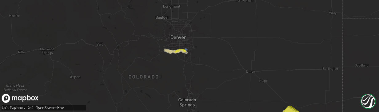 Hail map in Parker, CO on September 3, 2021