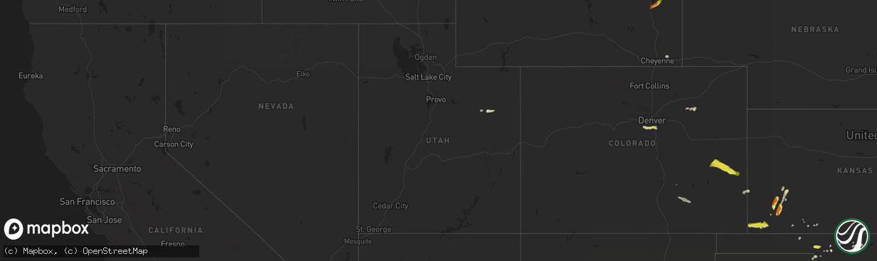 Hail map in Utah on September 3, 2021