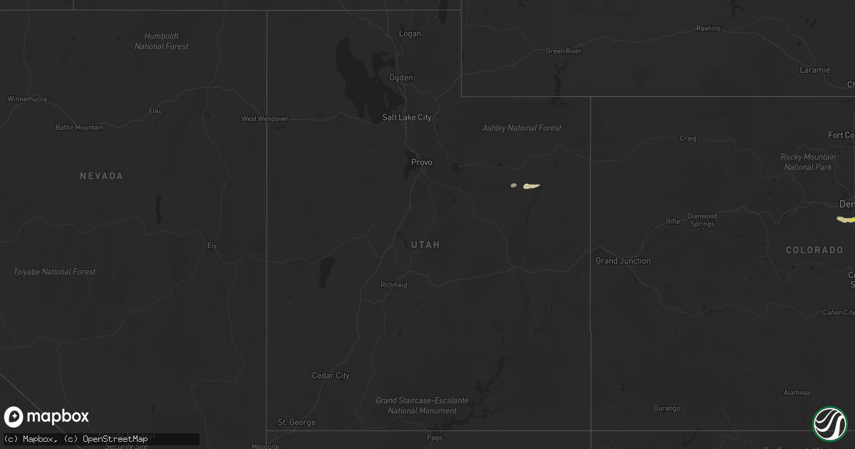 Hail map in Utah on September 3, 2021