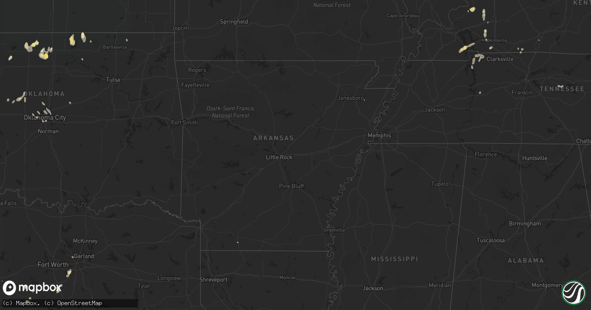 Hail map in Arkansas on September 3, 2022
