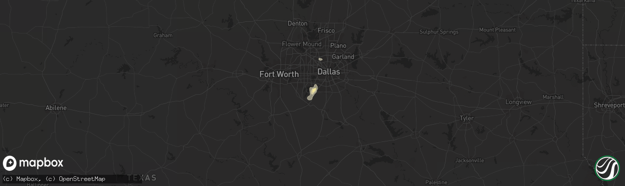 Hail map in Cedar Hill, TX on September 3, 2022