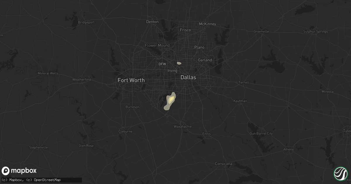 Hail map in Duncanville, TX on September 3, 2022