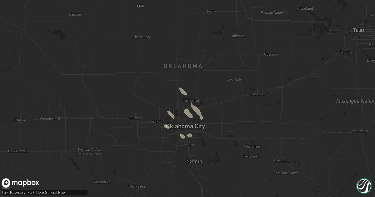 Hail map in Edmond, OK on September 3, 2022