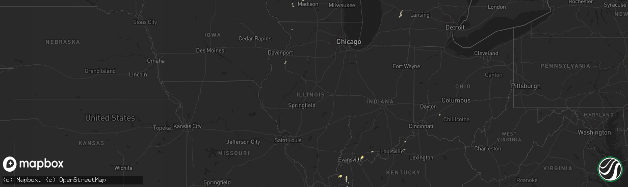 Hail map in Illinois on September 3, 2022
