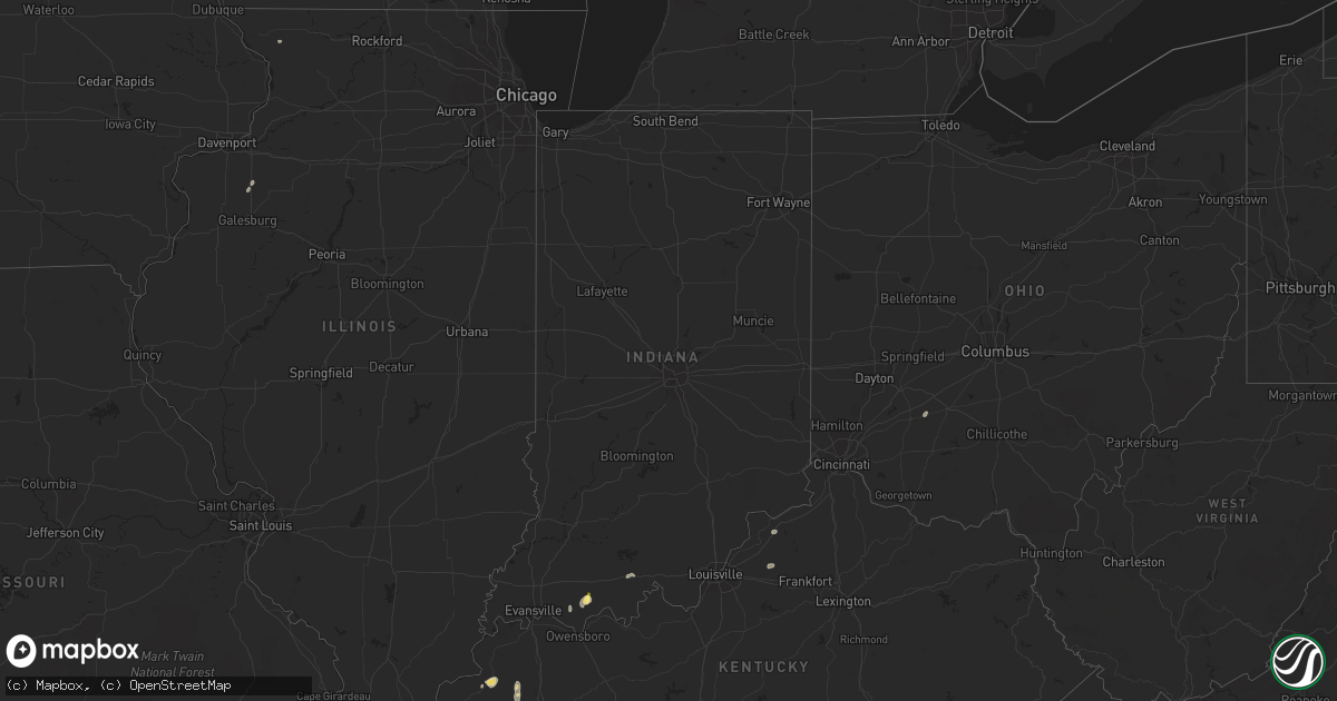 Hail map in Indiana on September 3, 2022