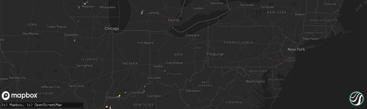 Hail map in Ohio on September 3, 2022